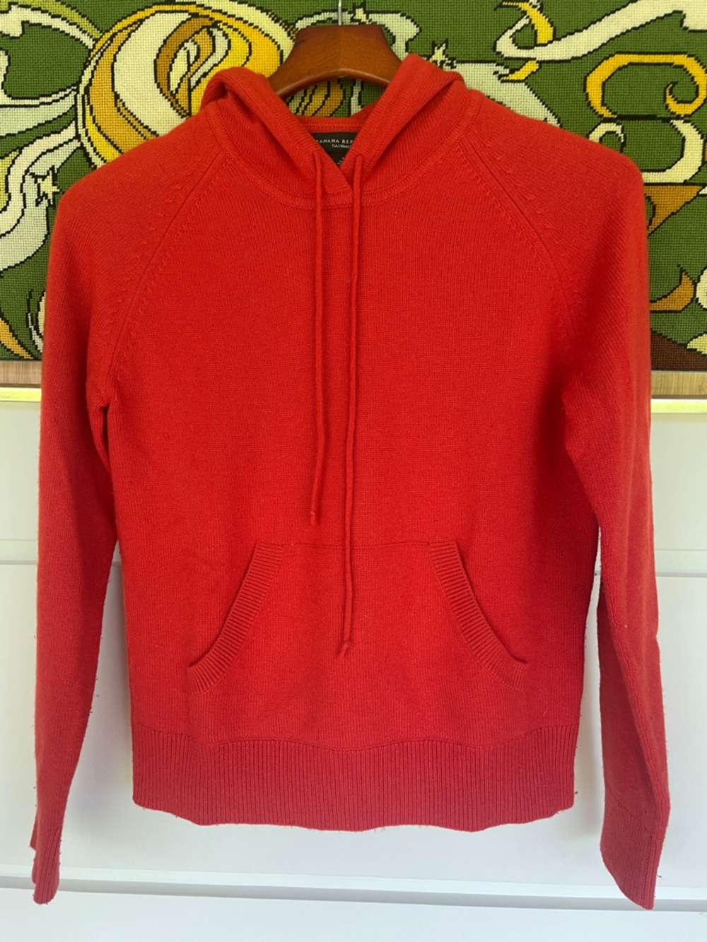 Banana Republic Red/Orange Cashmere Hooded Sweater